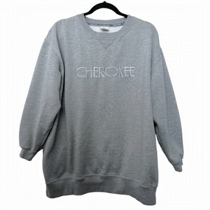 Vintage Cherokee Sweater Gray Cozy Crewneck Pullover Oversized Soft Cottagecore